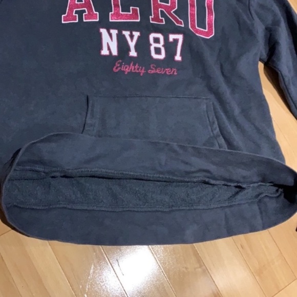 Aeropostale Girls Grey Kanga Hoodie with Pink Glitter - size YL - Picture 10 of 16